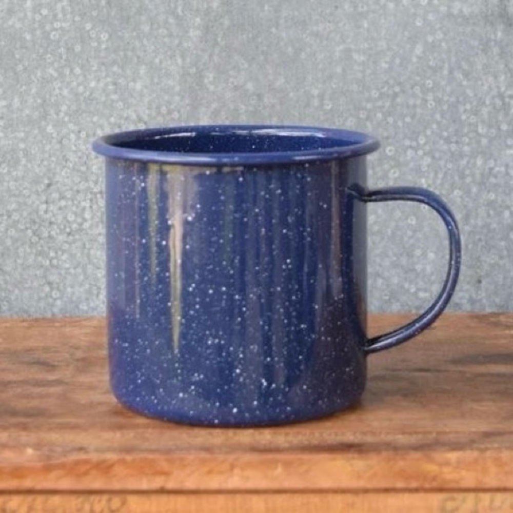 Blue Specked Enamelware Mug